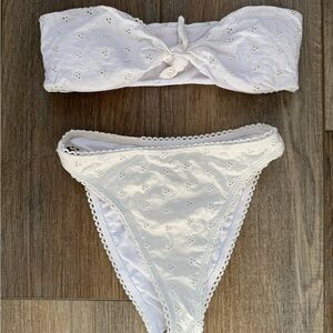 Dippin' Daisy's White Eyelet Bandeau Bikini Set